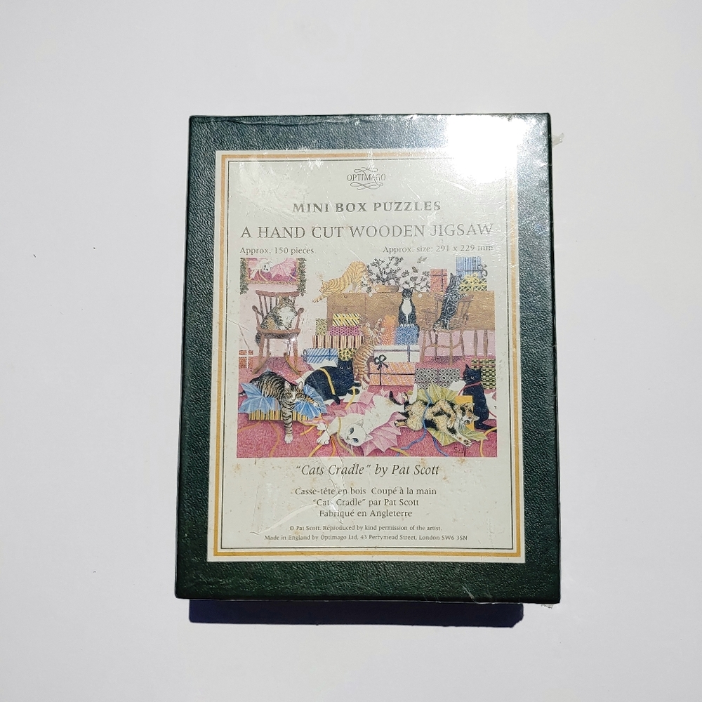 NEW Vintage Optimago Hand Cut Wood Jigsaw Puzzle Cats Cradle London